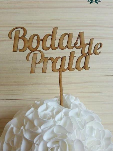 Topo de Bolo "Bodas de Prata"