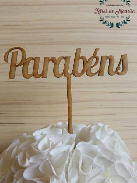Topo de Bolo "Parabéns"