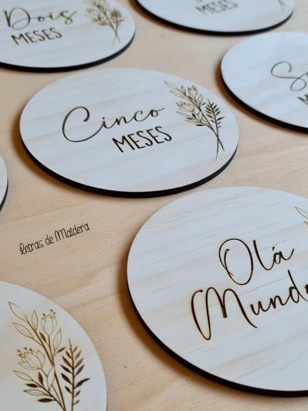 Placas dos Meses - Floreado