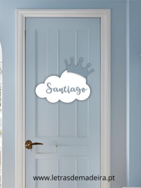 Placa Nuvem com coroa 