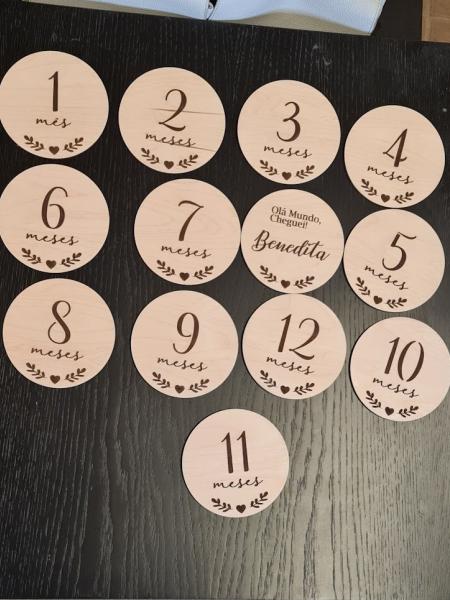 Placa dos Meses - flor coração