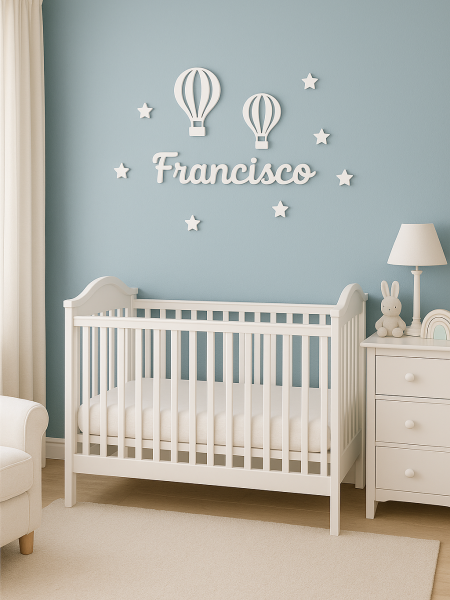 Conjunto Nome + 7Estrelas + 2Balões