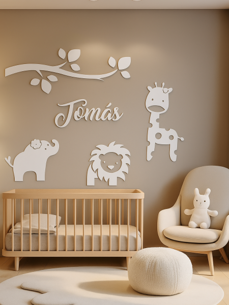 Conjunto - Tronco + 3 Animais