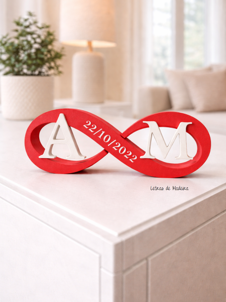 Infinito 3D com Iniciais 