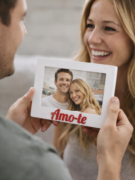 Moldura Branco -Amo-te