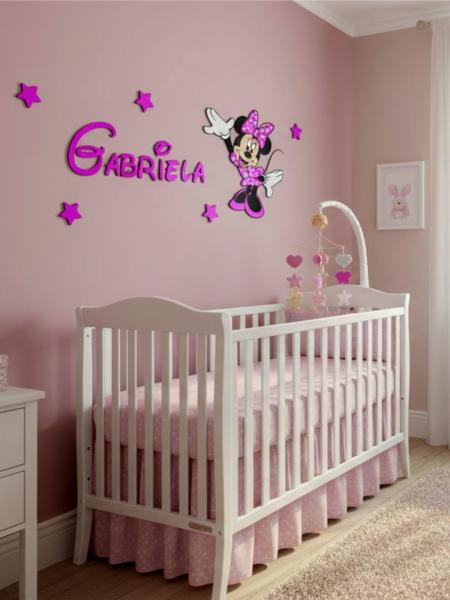 Conjunto Nome + Minnie + Estrelas 